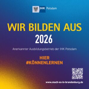 Sticker der IHK: Anerkannter Ausbildungsbetrieb