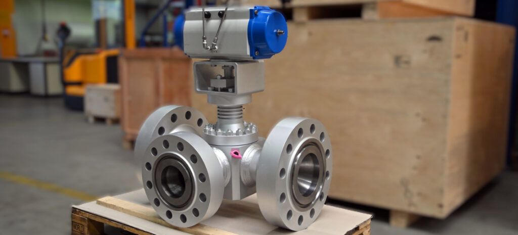 ARTES Dreiwegearmatur auf einer Euro-Palette